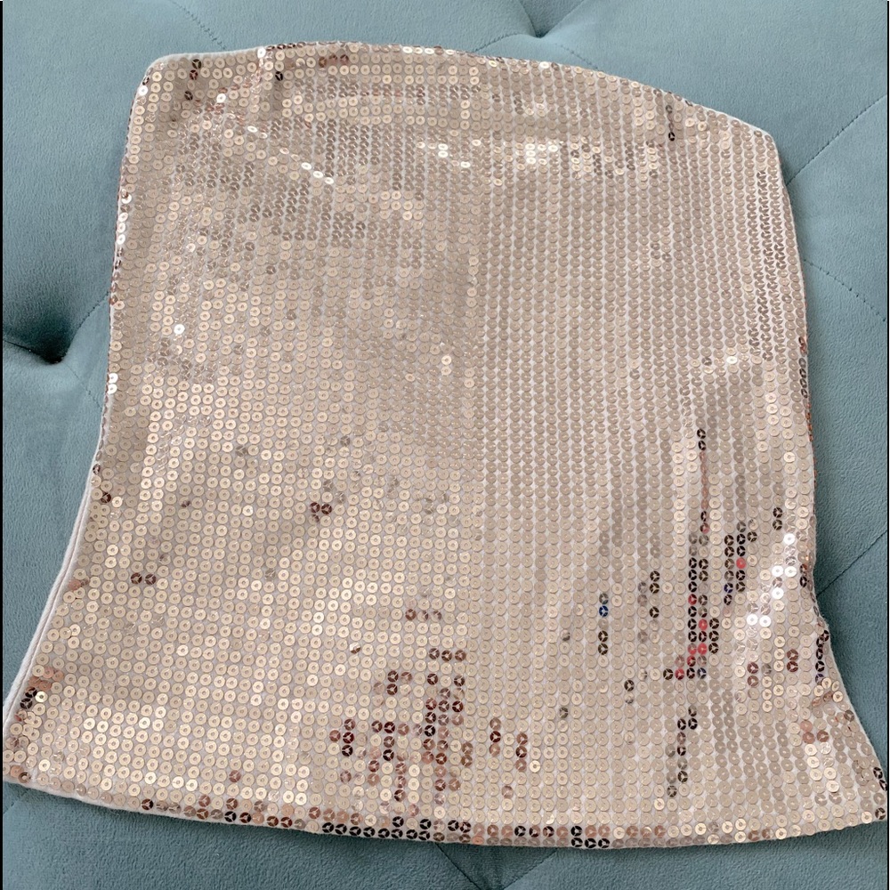 Peach sequin crop top